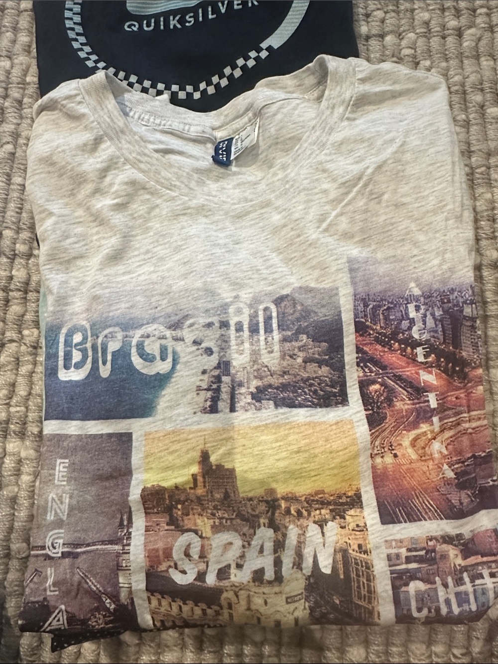Quiksilver Black Surf Graphic Short-Sleeve Tee with Blue and Tan Accents - Picture 4 of 5